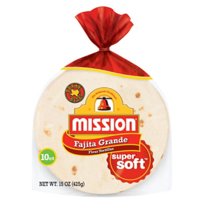 Mission Super Soft Flour Tortillas Fajita Grande Size - 10 Count - Image 1