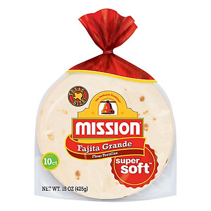 Mission Tortillas Flour Fajita Grande Bag 10 Count - 15 Oz - Image 1