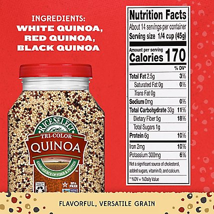 RiceSelect Quinoa Gluten Free Tricolor Jar - 22 Oz - Image 4