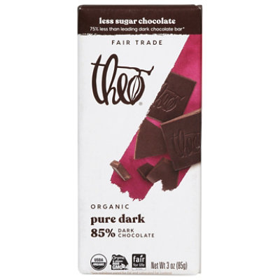 Theo Chocolate Bar Dark Chocolate 85% - 3.0 Oz