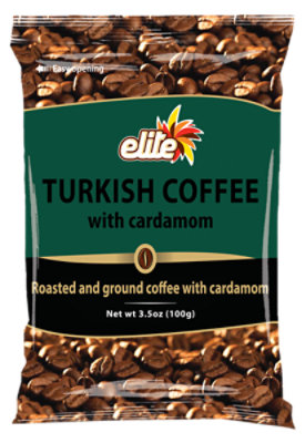 Elite Coffee Turkish W Cardamom Bags - 3.5 Oz - Image 1