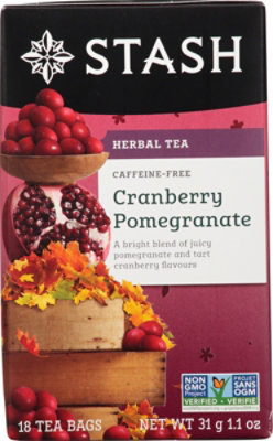 Stash Tea Herbal Caffeine Free Cranberry Pomegranate - 18 Count - Image 1