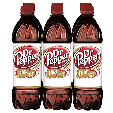 Caffeine Free Diet Dr Pepper Soda .5 L bottles 6 pack