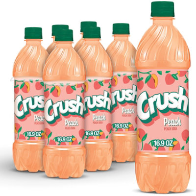 Crush Peach Soda Bottles - 6-16.9 Fl. Oz. - Image 1