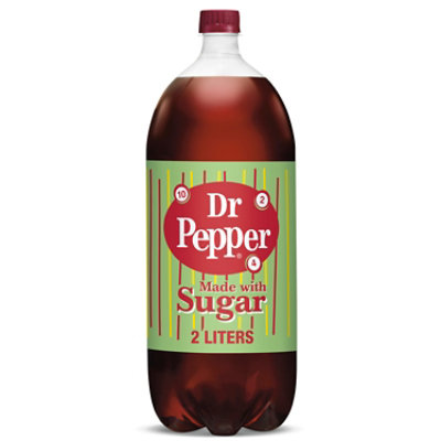 Dr Pepper Made with Sugar Soda Bottle - 2 Liter - Image 1