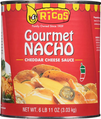 Ricos Sauce Cheese Gourmet Nacho Cheddar Medium Can - 107 Oz - Image 2