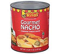 Ricos Sauce Cheese Gourmet Nacho Cheddar Medium Can - 107 Oz