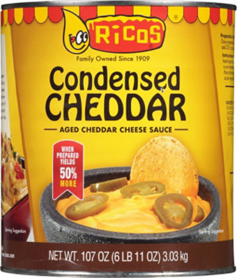 Ricos Sauce Cheese Condensed Aged Cheddar Can - 107 Oz - Image 2