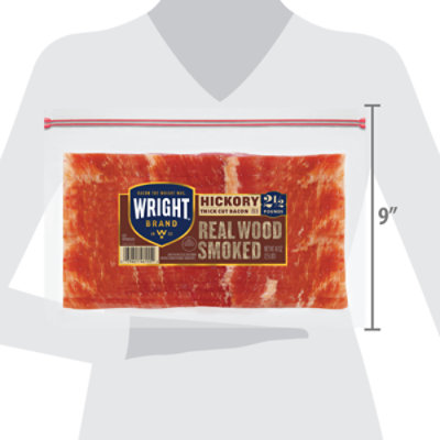 Wright Brand Hickory Real Wood Smoked Thick Cut Bacon - 40 Oz - Image 5