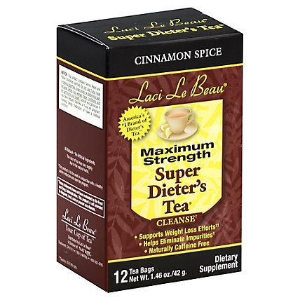 Laci Le Beau Super Dieters Tea Maximim Strength Cleanse Cinnamon Spice 12 Count - 1.46 Oz - Image 1