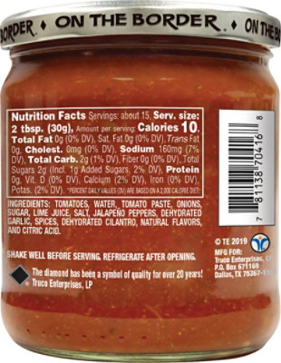 On The Border Salsa Cantina Mild Jar - 16 Oz - Image 6