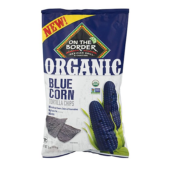 On The Border Organic Blue Corn Chip - 8 Oz