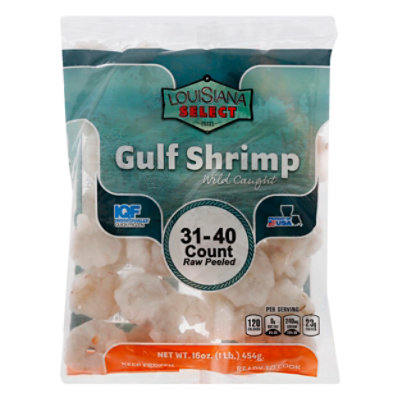 Seafood Counter Shrimp Raw 31-40 Count Peeled & Deveined Gulf Frozen ...