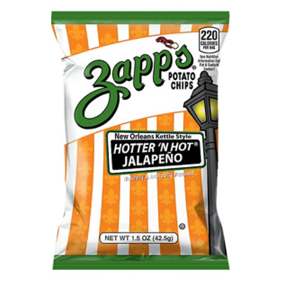 Zapps Potato Chips New Orleans Kettle Style Hotter N Hot