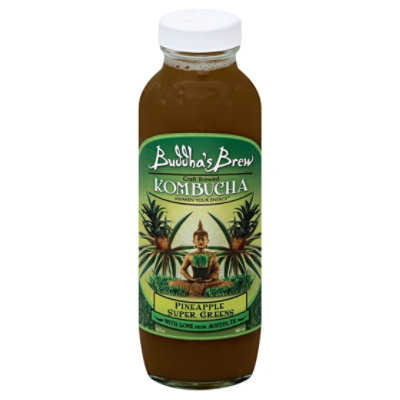 Buddhas Brew Kombucha Pineapple Super Greens - 16 Fl. Oz. - Image 1