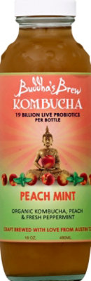 Buddhas Brew Kombucha Peach Mint - 16 Fl. Oz. - Image 2