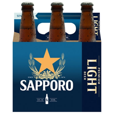 Sapporo Premium Light Beer Bottles - 6-12 Fl. Oz. - Image 1