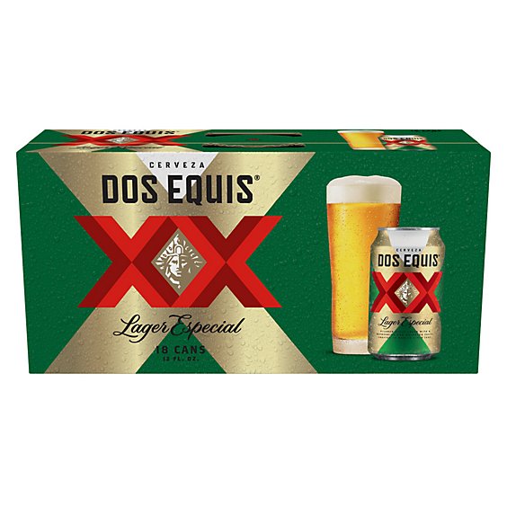 Dos Equis Mexican Lager Beer Cans - 18-12 Fl. Oz.