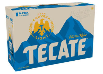 Tecate Light Mexican Lager Beer Cans - 24-12 Fl. Oz. - Image 1