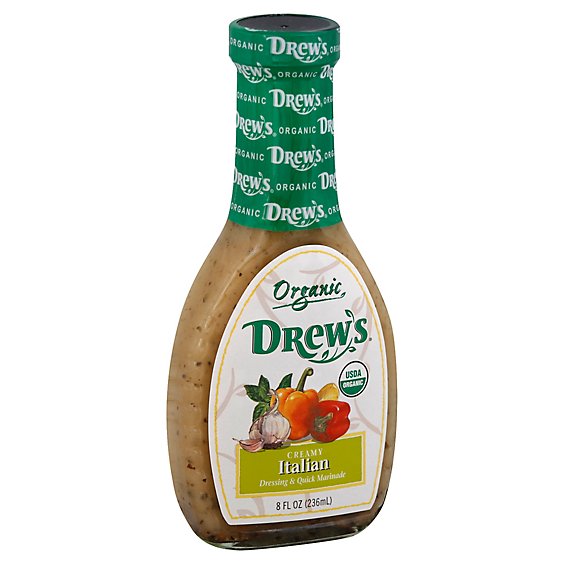 Drews Organic Dressing & Quick Marinade Italian Creamy - 8 Fl. Oz.