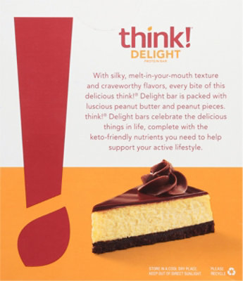 think! Keto Protein Chocolate Peanut Butter Pie Bar - 5-1.41 Oz - Image 5
