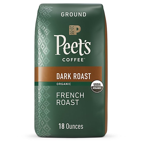 Peet's Coffee Organic French Roast Dark Roast Ground Coffee Bag - 18 Oz