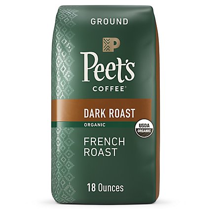 Peet's Coffee Organic French Roast Dark Roast Ground Coffee Bag - 18 Oz - Image 1