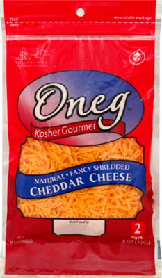 Oneg Natural Shredded Cheddar Cheese - 8 Oz - Image 2