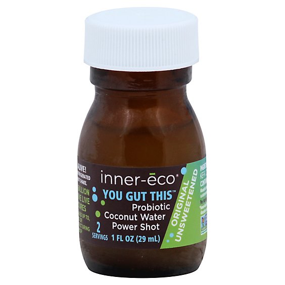 inner-eco TO GO Mege Probiotic Coconut Water Original Plain - 1 Fl. Oz.