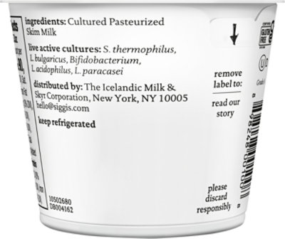 siggi's Plain Icelandic Skyr Nonfat Yogurt - 5.3 Oz - Image 5