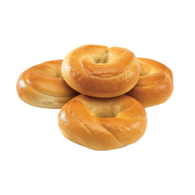 Bakery Bagels Plain Large - 4 Count - Image 1