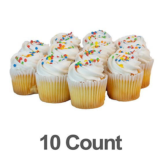 Bakery Cupcake Whites With White Icing 10 Count - Each