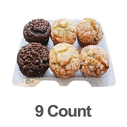 Bakery Muffins 9 Count Chocolate Cranberry Blue - Each - Image 1