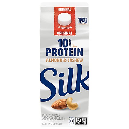 Silk Protein Dairy Free Original Pea Almond & Cashew Milk - 0.5 Gallon - Image 1