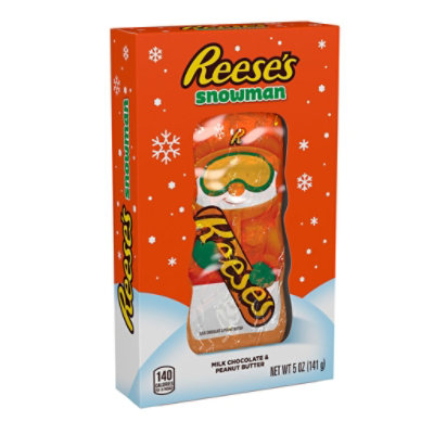 REESE'S Milk Chocolate Peanut Butter Snowman Christmas Candy Box - 5 Oz - Image 1
