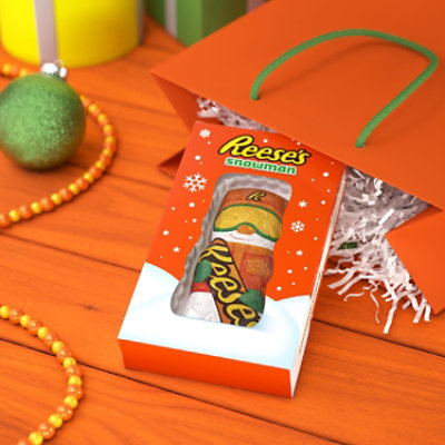 REESE'S Milk Chocolate Peanut Butter Snowman Christmas Candy Box - 5 Oz - Image 4