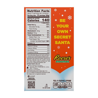 REESE'S Milk Chocolate Peanut Butter Snowman Christmas Candy Box - 5 Oz - Image 2
