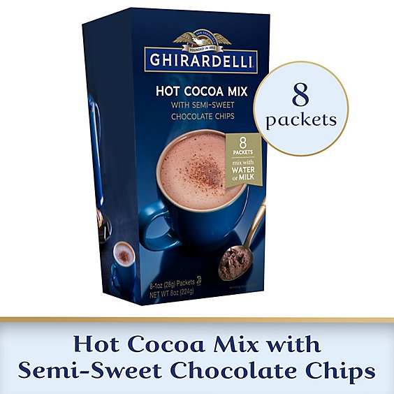 Ghirardelli Hot Cocoa Mix With Semi Sweet Chocolate Chips - 8 Oz