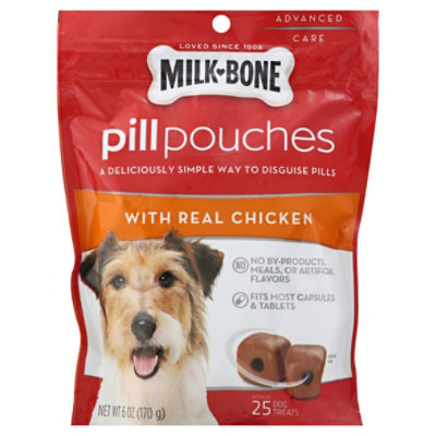 Milk-Bone Pill Pouches Dog Treats With Real Chicken Pouch - 6 Oz