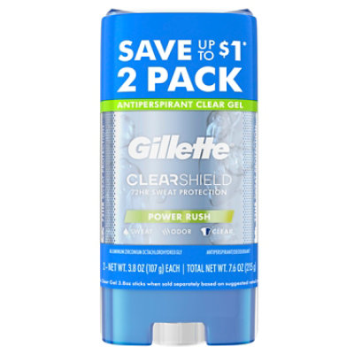 Gillette Antiperspirant Deodorant Clear Gel Power Rush - 2-3.8 Oz - Image 7