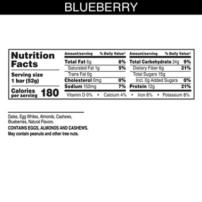 RXBAR Protein Bars Blueberry Protein Snack - 1.8 Oz - Image 3