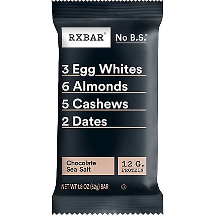 RXBAR Protein Bar 12g Protein Chocolate Sea Salt - 1.83 Oz - Image 2