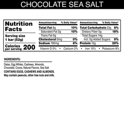 RXBAR Protein Bars Chocolate Sea Salt Protein Snack - 1.8 Oz - Image 3