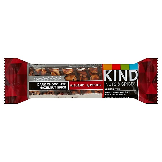 KIND Bar Nuts & Spices Dark Chocolate Hazelnut Spice - 1.4 Oz