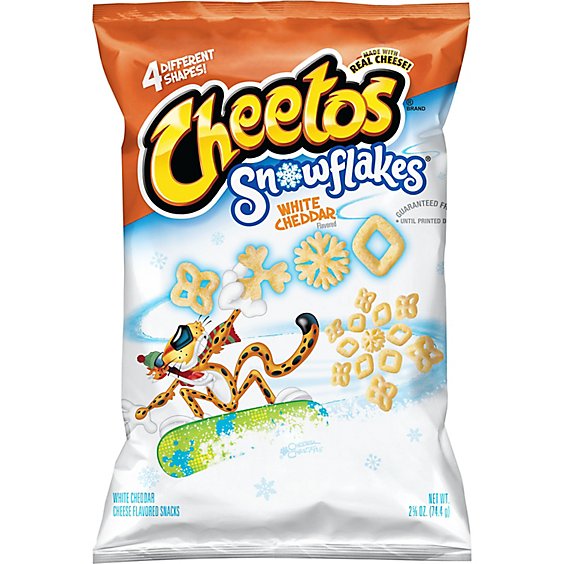 CHEETOS Snacks Cheese Flavored Snowflakes White Cheddar - 2.625 Oz