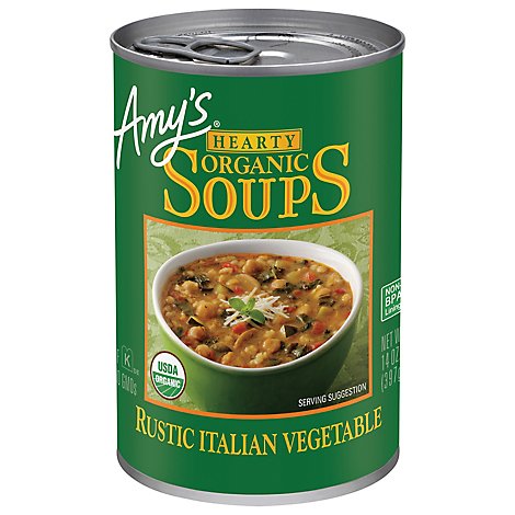 Amys Soups Organic Hearty Rustic Italian Vegetable - 14 Oz