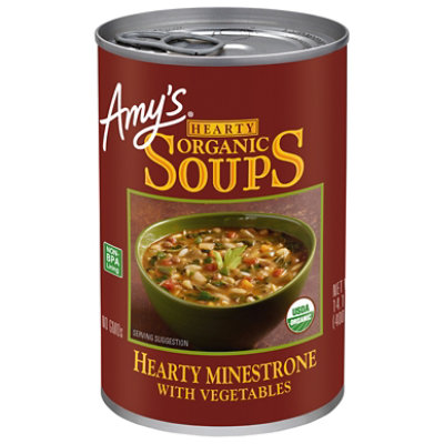 Amys Soups Organic Hearty Minestrone with Vegetables - 14.1 Oz
