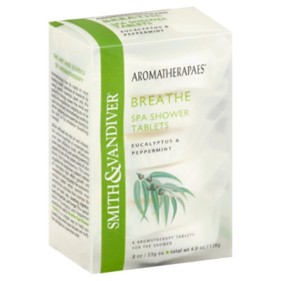 Aromatherapaes Spa Shower Tablets Breathe Eucalyptus & Peppermint - 6-0.8 Oz