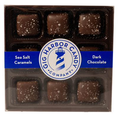 Gig Harbor Candy Chocolate Dark Sea Salt Caramels - 9 Oz - Image 1