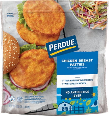 PERDUE Chicken Breast Patties Fully Cooked Frozen Meal - 28.8 Oz - Image 1